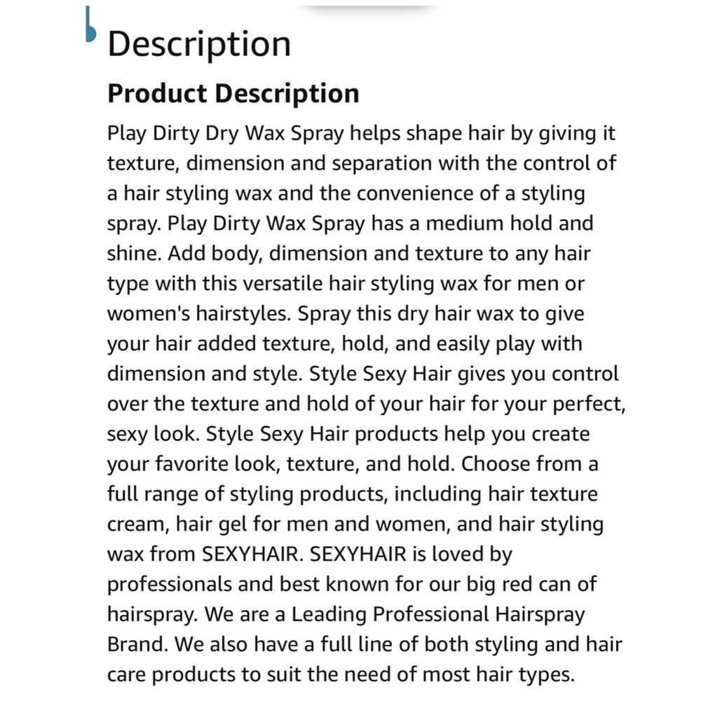 SexyHair Style Play Dirty Dry Wax Spray - Picture 5 of 6